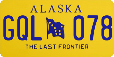 AK license plate GQL078