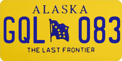 AK license plate GQL083