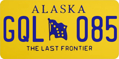 AK license plate GQL085