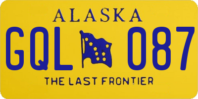 AK license plate GQL087