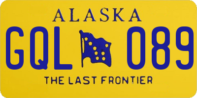 AK license plate GQL089