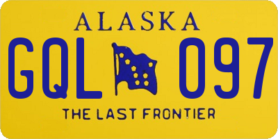 AK license plate GQL097