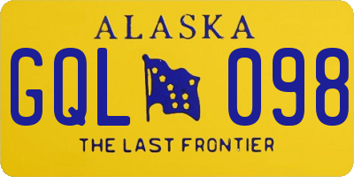 AK license plate GQL098