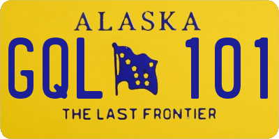 AK license plate GQL101