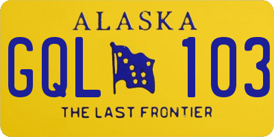 AK license plate GQL103