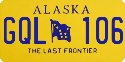 AK license plate GQL106