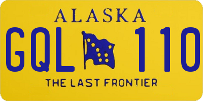 AK license plate GQL110