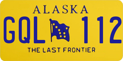AK license plate GQL112