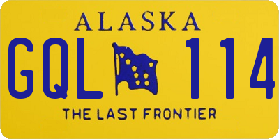 AK license plate GQL114