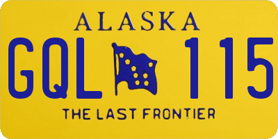 AK license plate GQL115