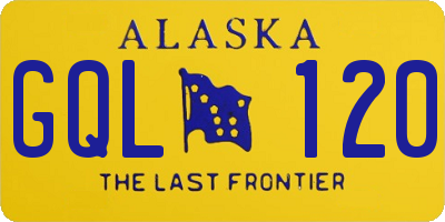 AK license plate GQL120