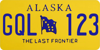 AK license plate GQL123