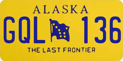 AK license plate GQL136