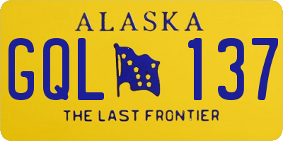 AK license plate GQL137