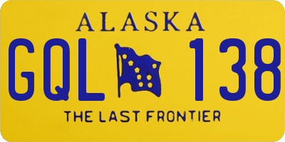 AK license plate GQL138