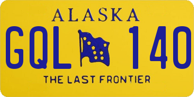 AK license plate GQL140