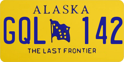 AK license plate GQL142