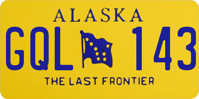 AK license plate GQL143