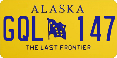 AK license plate GQL147