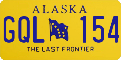 AK license plate GQL154