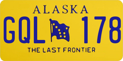 AK license plate GQL178