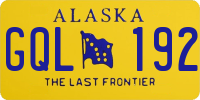 AK license plate GQL192