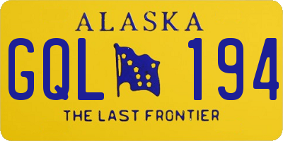 AK license plate GQL194