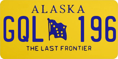 AK license plate GQL196