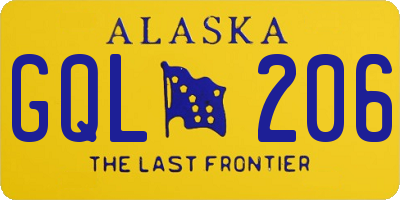AK license plate GQL206