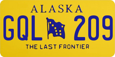 AK license plate GQL209