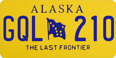 AK license plate GQL210
