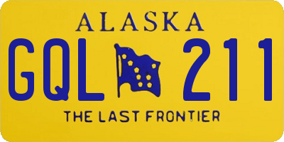 AK license plate GQL211