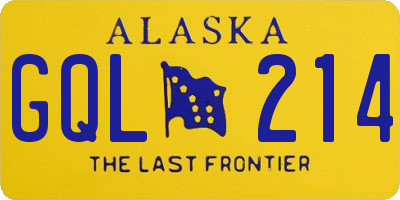 AK license plate GQL214