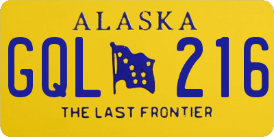AK license plate GQL216
