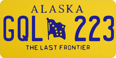 AK license plate GQL223