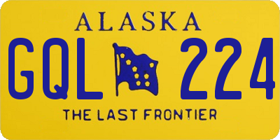 AK license plate GQL224