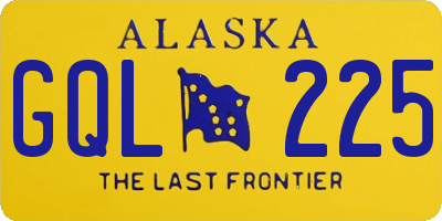 AK license plate GQL225