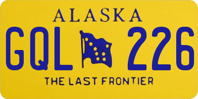 AK license plate GQL226