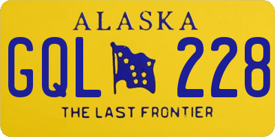 AK license plate GQL228