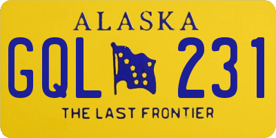 AK license plate GQL231