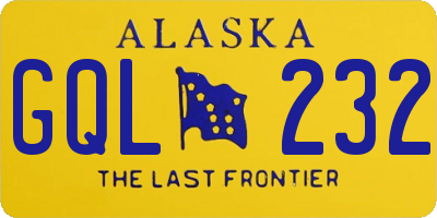 AK license plate GQL232