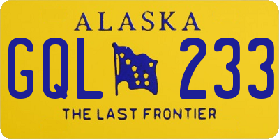 AK license plate GQL233
