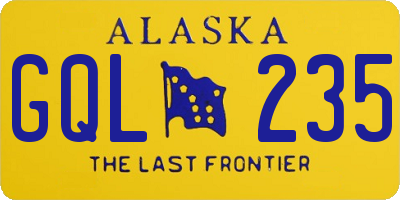 AK license plate GQL235