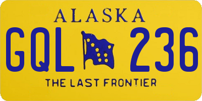 AK license plate GQL236