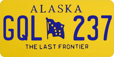 AK license plate GQL237