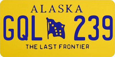 AK license plate GQL239