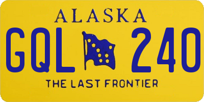 AK license plate GQL240
