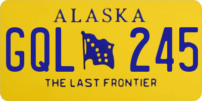AK license plate GQL245
