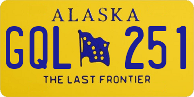 AK license plate GQL251