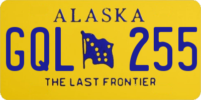 AK license plate GQL255